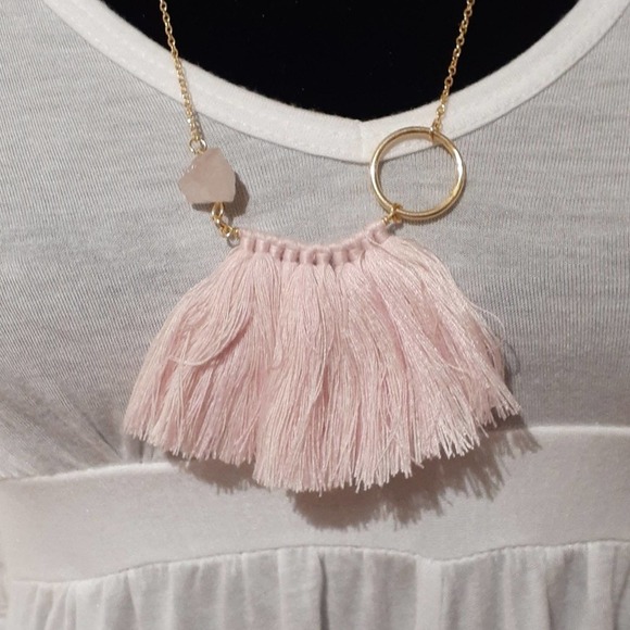 Pink handmade gold necklace - Picture 2 of 3